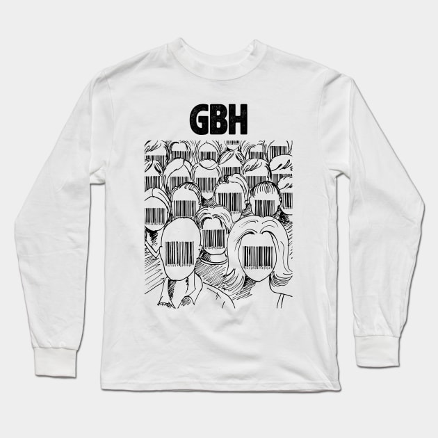 Barcode face GBH Long Sleeve T-Shirt by adima